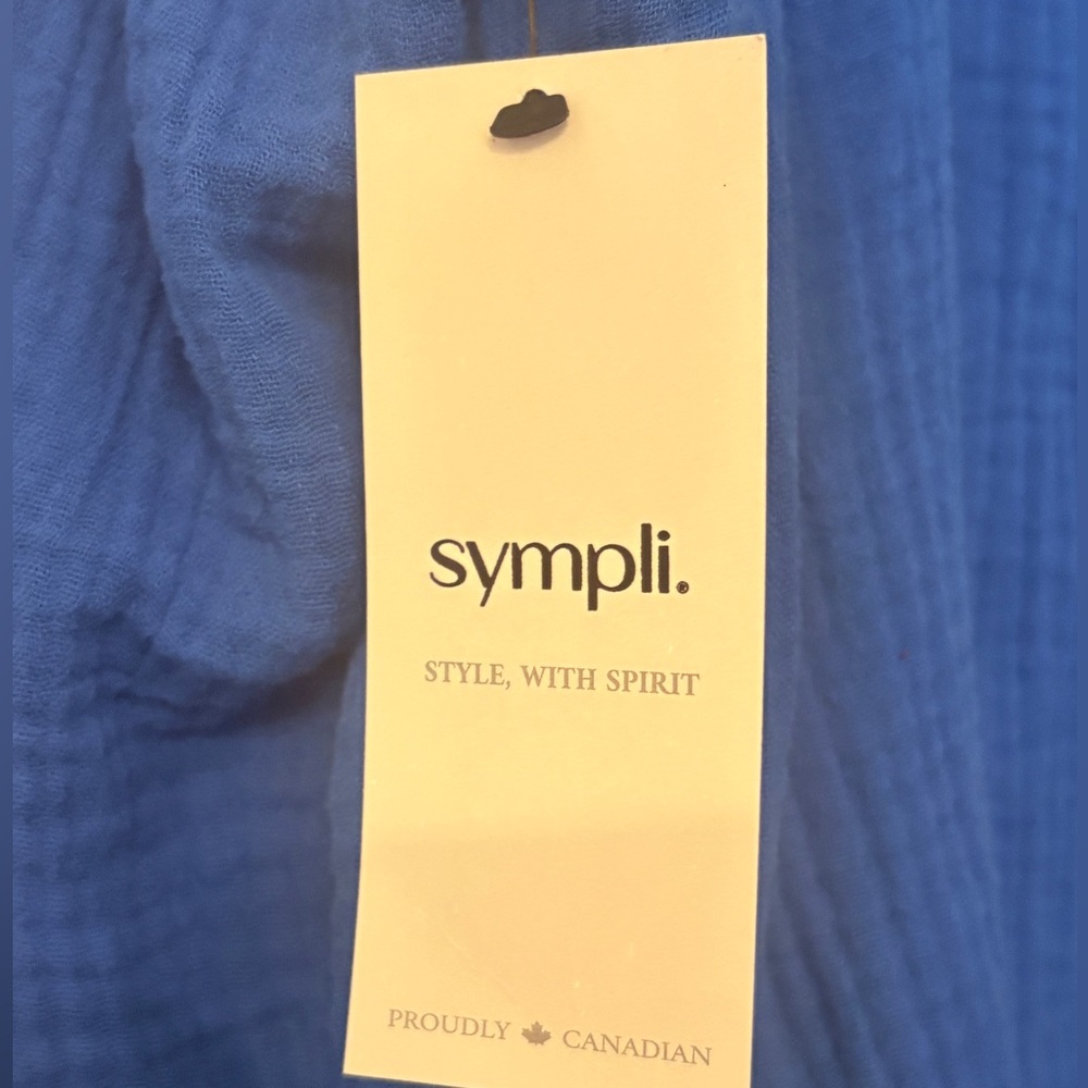 SYMPLI COTTON GAUZE EASY BUTTON UP SHIRT BLOUSE COLOR: MARINE SIZE XL NEW - Picture 11 of 13